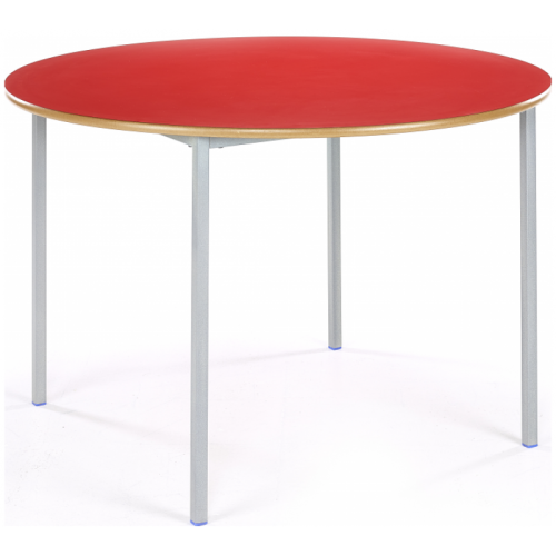 Red Metalliform Round Fully Welded Table