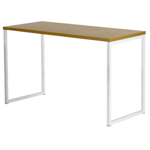 White Axiom Block Poseur Table with Beech Top