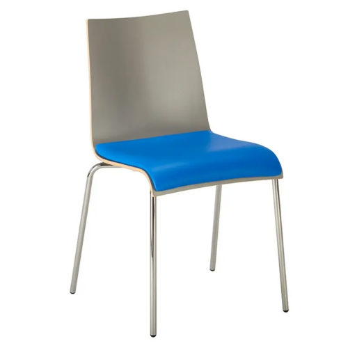 Upholstered Michigan Chair with Blue Seat