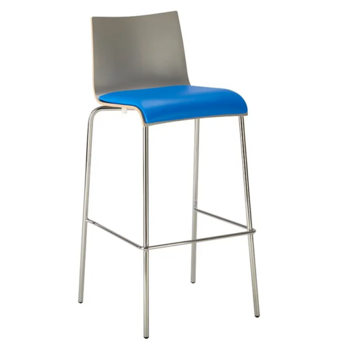 Michigan High Back Laminate Stool and Blue Seat Pad