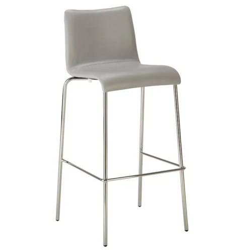 Grey Vibe Upholstered High Back Stool