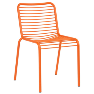 Red Orange Contour Indoor Outdoor Cafe Chair