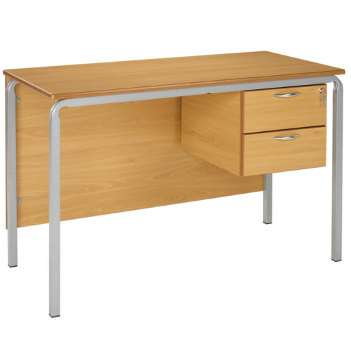 Beech Crush Bent Teachers Desk with Drawers