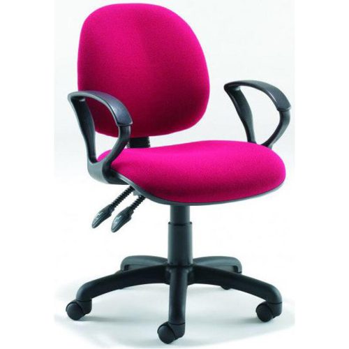 Red Medium Back Office Chair with Loop Arms