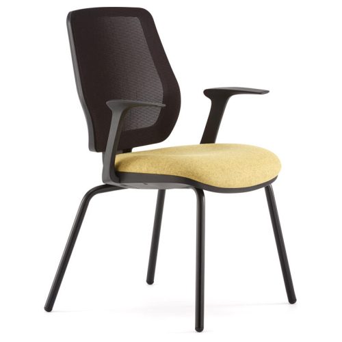 Black Pledge Eclipse Meeting Chair with 4 legs