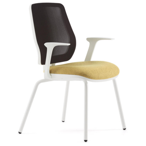 White Pledge Eclipse Meeting Chair with 4 legs