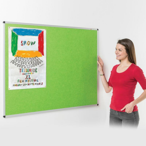 Green Noticeboard with Aluminium Frame