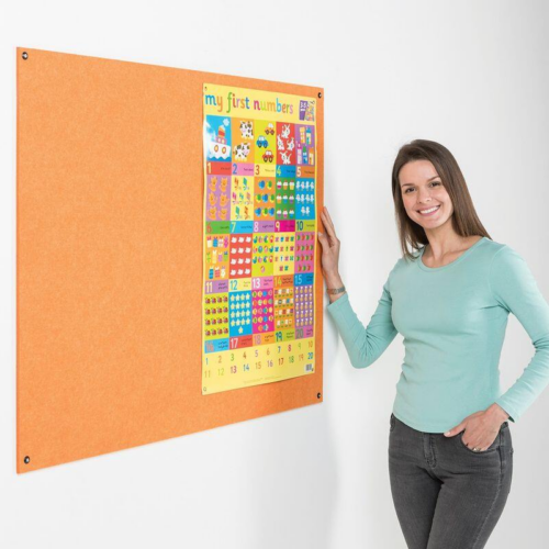 Metroplan Orange Eco Colour frameless noticeboard