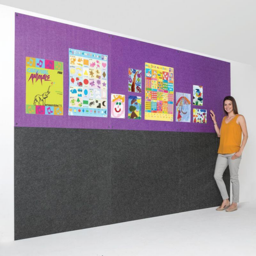 Purple Unframed Eco Colour Noticeboard with display work