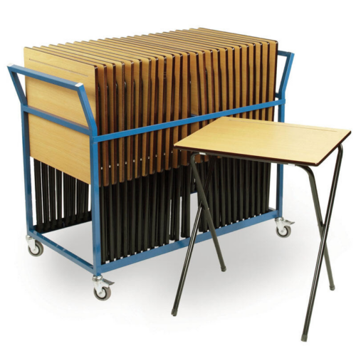 Blue Zlite Exam Trolley with Exam Desks