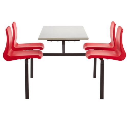 Metalliform NP Fixed Seating Unit with red seats