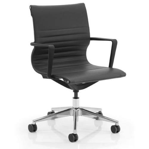 Verco Black Flux Swivel Chair with Arms