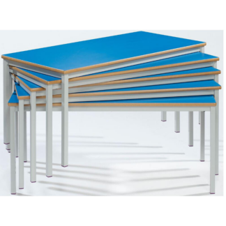 Stacked Blue Metalliform Fully Welded Tables