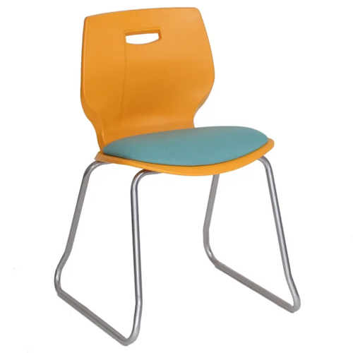 Yellow Advanced Geo Chair with Skid Base & Seat Pad