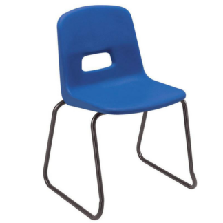 Blue Hille GH20 chair with Black Skidframe