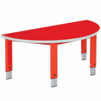 Metalliform Red Semi Circular Start Right Height Adjustable Table
