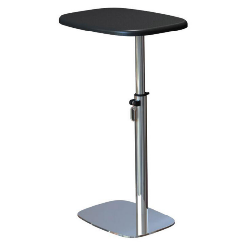 Chrome Height Adjustable Laptop Table with Black Top