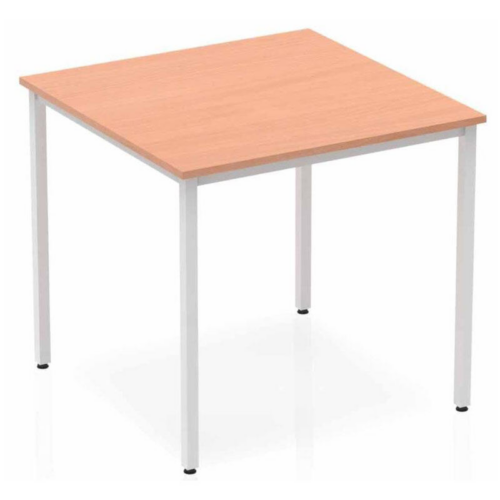 Beech square Henley Frame Meeting Table with white legs