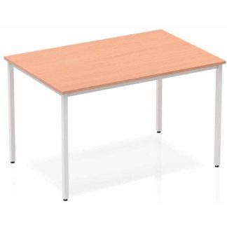 Beech rectangular Henley Frame Meeting Table with white legs
