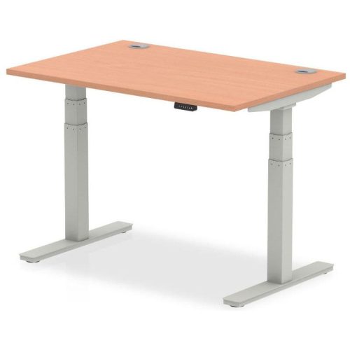 Henley Height Adjustable Table Beech Top Silver Frame