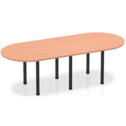 Beech oval Henley Post Meeting Table with black legs