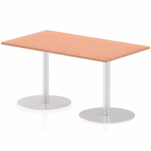 Beech rectangular Henley Base Meeting Table with silver frame