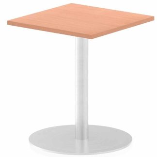 Beech square Henley Base meeting table with silver frame
