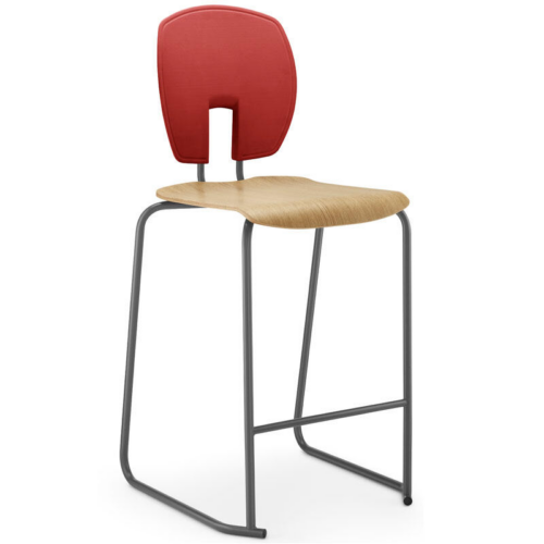 Hille SE Curve Stool with wooden seat