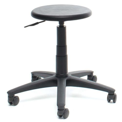 Black PU Industrial Round Stool