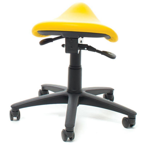 Yellow Industrial Saddle Stool