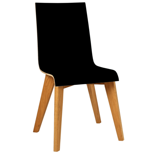 Black Jinx Chair with Wooden Legs
