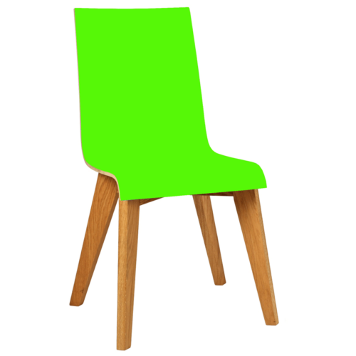 Lime Green Jinx Chair with Wooden Legs