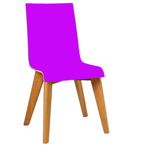 Purple Jinx Chair with Wooden Legs