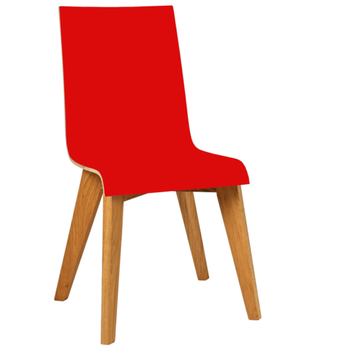 Red Jinx Chair with Wooden Legs