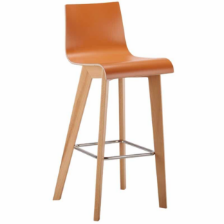 Orange Jinx Wood Laminate Café Stool