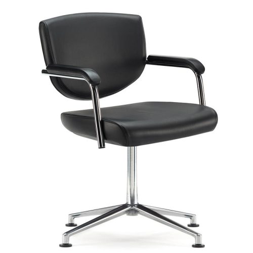 Black Pledge Key Meeting Chair with Swivel Base