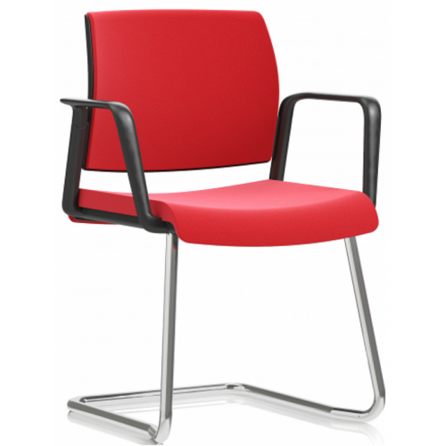 Red Pledge Kind Back Meeting Chair with Cantilever Frame