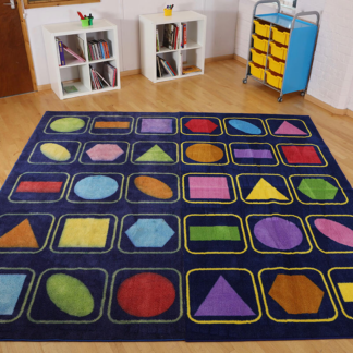 Kinder Geometric Shapes Classroom Carpet