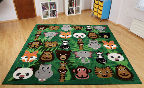 Kinder Wild Animals Classroom Carpet