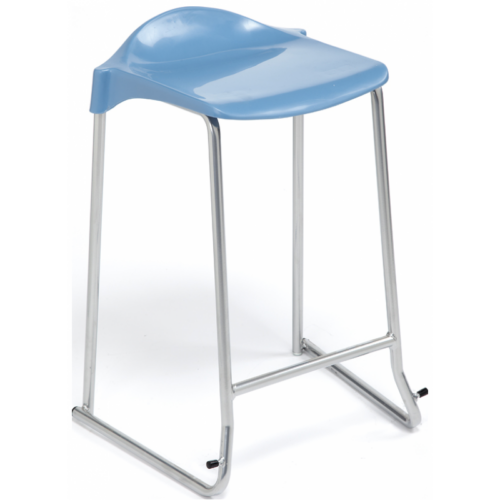 Metalliform Light Blue WSM Skid Frame Stool