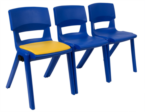 3 Ink Blue Postura Linking Chairs