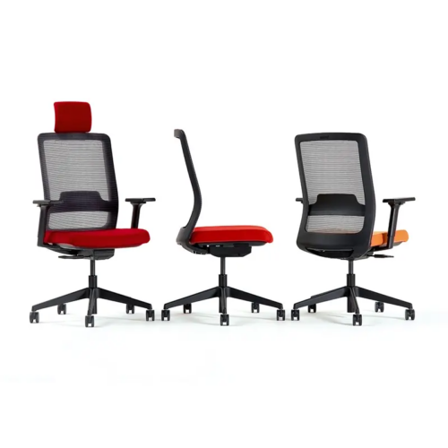 3 Verco Max Mesh Back Chair with Red Seats