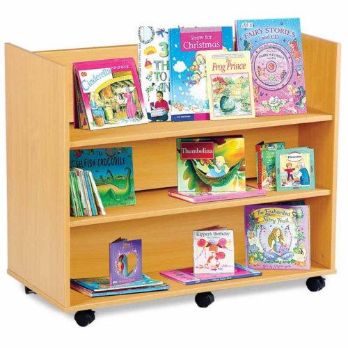 Wooden Book Display Unit with 3 Shelves