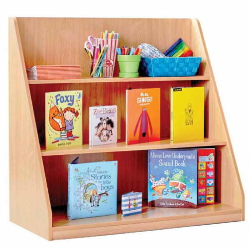 Wooden Book Display Unit with 3 Shelves