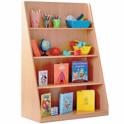 Wooden Book Display Unit with 4 Shelves