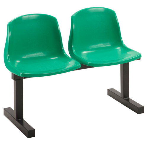 Mixbury 2 Seater Beam Seating Unit Green Seats Black Frame