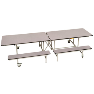 Grey Mobile Folding Table and Bench Unit