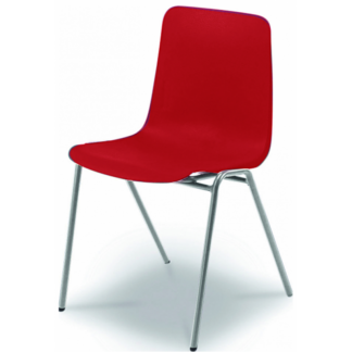 Red MX70 Chair with Silver Frame