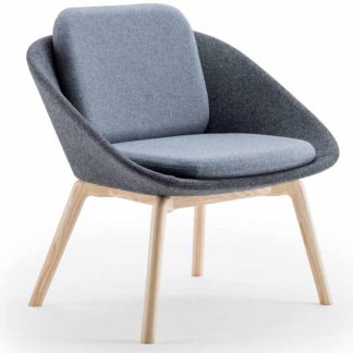 Grey Ocee Dishy Chair with Wooden Frame