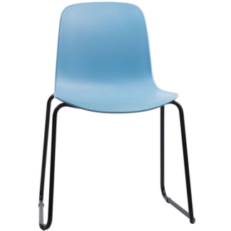 Origin Blue Flux Chair with Black Skid Frame